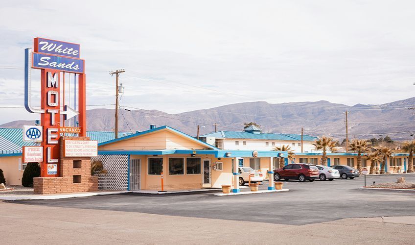 vue sur un motel aux Etats-Unis