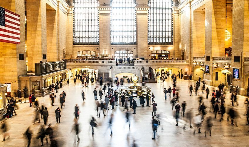 vue sur la foule dans la gare Grand Central  New York