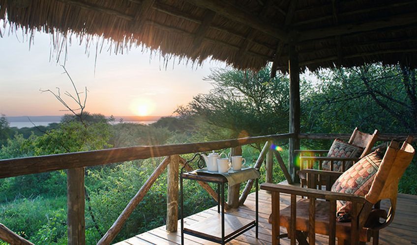 vue depuis la terrasse du Burunge Tented Camp en Tanzanie
