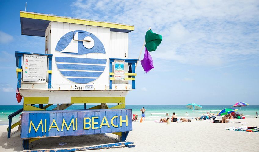 l'une des fameuses cabanes de sauveteurs sur la plage de Miami